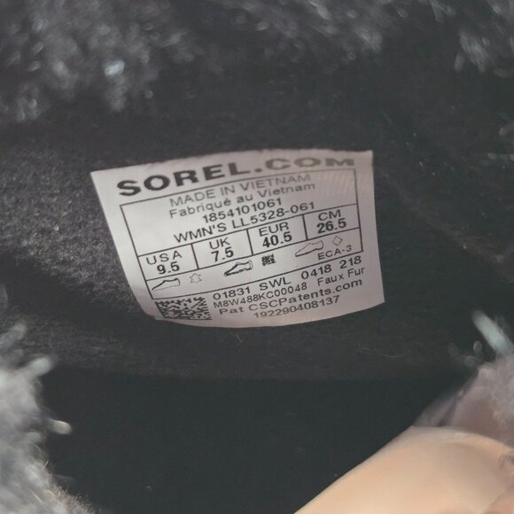 Sorel Boots Waterproof Gray Black Fur Lined Outdoor Lace Up Snow Winter Booties - Picture 8 of 13